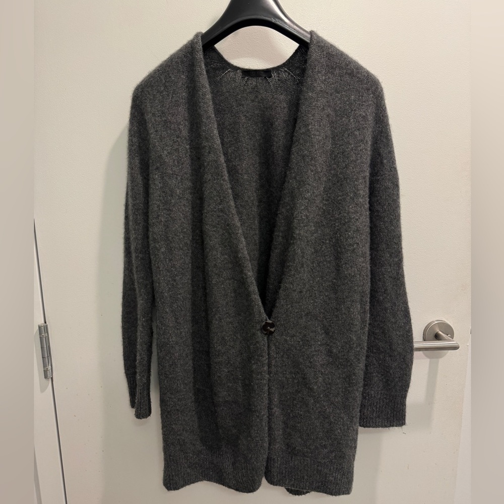 The Row Gray Cashmere Cardigan